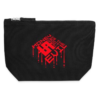 Money Root Evil Kapitalismus Gier Finanzen Reiche - Canvas Reißverschluss-Täschchen (12 x 13 cm) - Schwarz - Vorne