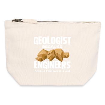 Geologe Held: Ingenieure Brauchen Helden - Canvas Reißverschluss-Täschchen (12 x 13 cm) - Naturweiß - Vorne