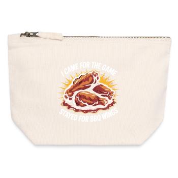 Matchday Wings Football Snack Funny - Canvas Zip Pouch 12 x 13 cm - nature - Front