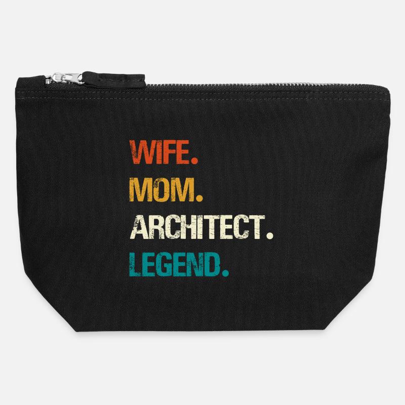 Wife Mom Architect Legend - Canvas Reißverschluss-Täschchen (12 x 13 cm) - Schwarz