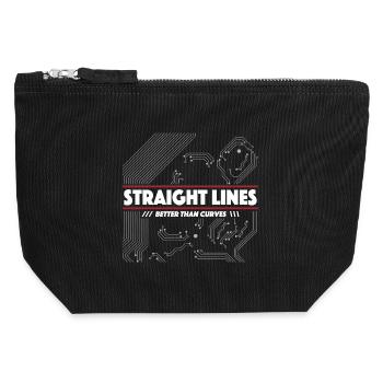 Lignes droites au lieu de courbes - Pochette zippée en toile 12 x 13 cm - noir - Devant
