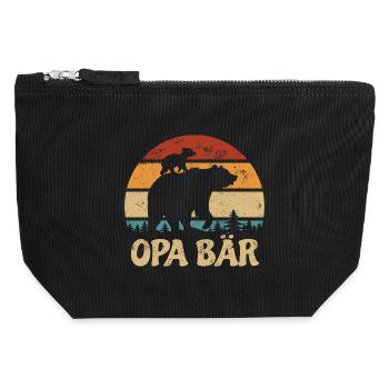 Opa Bär - Muttertag - Vintage Geschenk - Canvas Reißverschluss-Täschchen (12 x 13 cm) - Schwarz - Vorne