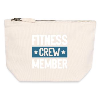 Équipe de remise en forme - Pochette zippée en toile 12 x 13 cm - blanc naturel - Devant