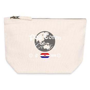Pag Croatia Streetwear Travel Souvenir - Canvas Zip Pouch 12 x 13 cm - nature - Front