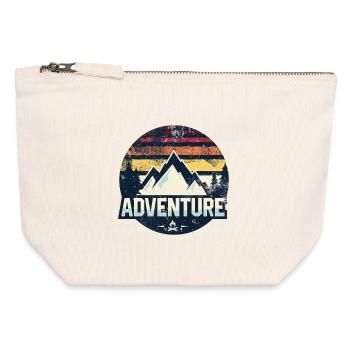 Patch de la Montagne d’Aventure - Pochette zippée en toile 12 x 13 cm - blanc naturel - Devant