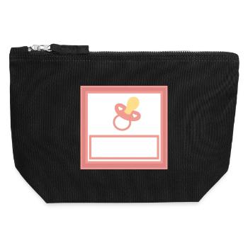 Baby Vorlage personalisieren selbst gestalten - Canvas Reißverschluss-Täschchen (12 x 13 cm) - Schwarz - Vorne