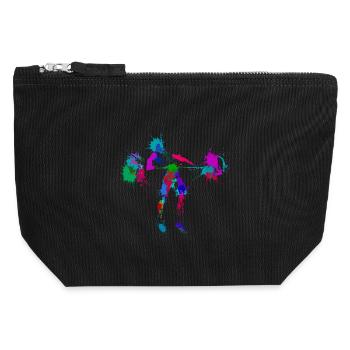 Weightlifter performing the snatch, splash effect - Canvas Zip Pouch 12 x 13 cm - black - Front