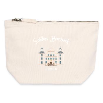 Essen, emblématique château entouré de douves Borbeck, région de la Ruhr - Pochette zippée en toile 12 x 13 cm - blanc naturel - Devant