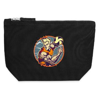 Volleyball Spieler - Canvas Reißverschluss-Täschchen (12 x 13 cm) - Schwarz - Vorne
