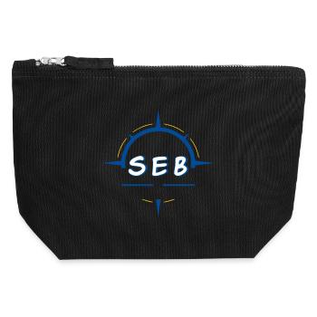 Seb - Canvas Reißverschluss-Täschchen (12 x 13 cm) - Schwarz - Vorne