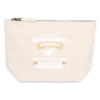 Super-Héroïnes Invisibles Empowerment Tee - Pochette zippée en toile 12 x 13 cm - blanc naturel - Devant