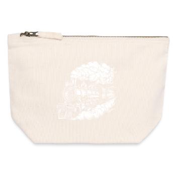 Steam Locomotive Graphics - Canvas Zip Pouch 12 x 13 cm - nature - Front