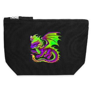 Drache - Canvas Reißverschluss-Täschchen (12 x 13 cm) - Schwarz - Vorne