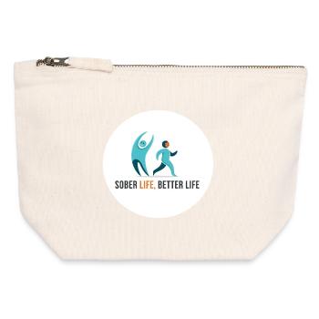 Sober Life. Better Life - Canvas Zip Pouch 12 x 13 cm - nature - Front