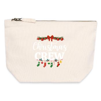 Weihnachtscrew Festliches Design, Weihnachtscrew - Canvas Reißverschluss-Täschchen (12 x 13 cm) - Naturweiß - Vorne