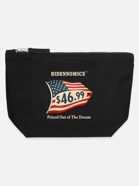 Bidenomics Preisschild Design - Canvas Reißverschluss-Täschchen (12 x 13 cm) - Schwarz