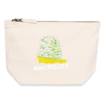 Montpellier Couleurs Dynamiques en architecture - Pochette zippée en toile 12 x 13 cm - blanc naturel - Devant