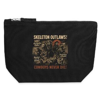 squelette hors-la-loi cow-boy film affiche Halloween - Pochette zippée en toile 12 x 13 cm - noir - Devant