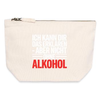 Ich erkläre es – aber ohne Alkohol - Canvas Reißverschluss-Täschchen (12 x 13 cm) - Naturweiß - Vorne