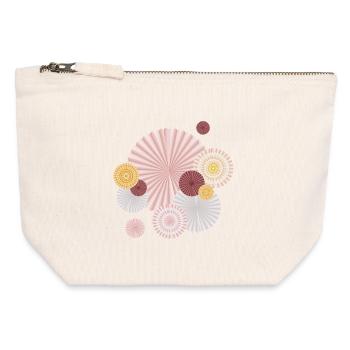 Pastel Rosettes – Decorative Paper Fans - Canvas Zip Pouch 12 x 13 cm - nature - Front
