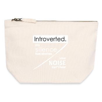 Citations d’introverti - Pochette zippée en toile 12 x 13 cm - blanc naturel - Devant