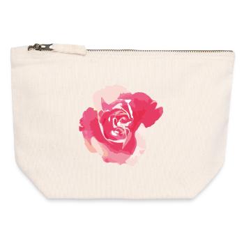 rose - Pochette zippée en toile 12 x 13 cm - blanc naturel - Devant