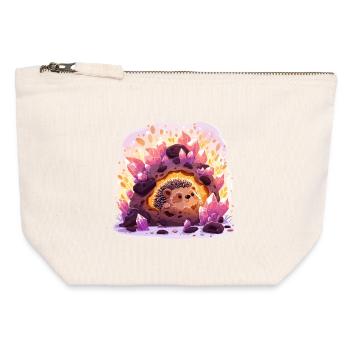 Kristallhöhlen-Igel - Canvas Reißverschluss-Täschchen (12 x 13 cm) - Naturweiß - Vorne