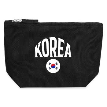 Korea - Canvas Zip Pouch 12 x 13 cm - black - Front