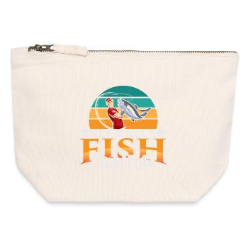 Pêcheur sportif pêcheur pêcheur Pêcheur Dit - Pochette zippée en toile 12 x 13 cm - blanc naturel - Devant