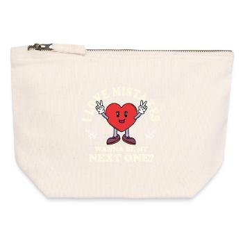 Love Mistakes – Vintage Comic Dating Saying - Canvas Zip Pouch 12 x 13 cm - nature - Front