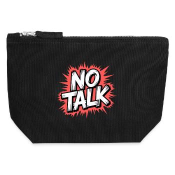 No Talk Statement - Canvas Zip Pouch 12 x 13 cm - black - Front