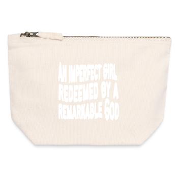 UNE FILLE IMPARFAITE RACHETÉE PAR UN DIEU REMARQUABLE - Pochette zippée en toile 12 x 13 cm - blanc naturel - Devant