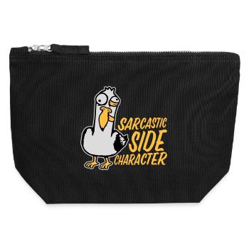 Verrückte Möwe Sarcastic Side Character Lustig - Canvas Reißverschluss-Täschchen (12 x 13 cm) - Schwarz - Vorne