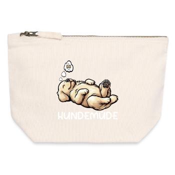 Hundemüde Golden Retriever Goldie Goldiebesitzer - Canvas Reißverschluss-Täschchen (12 x 13 cm) - Naturweiß - Vorne