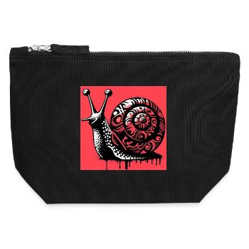 Snail - Canvas Zip Pouch 12 x 13 cm - black - Front