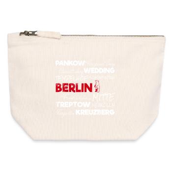 Berlin Retro Stadt und Bär Vintage Urlaub Souvenir - Canvas Reißverschluss-Täschchen (12 x 13 cm) - Naturweiß - Vorne