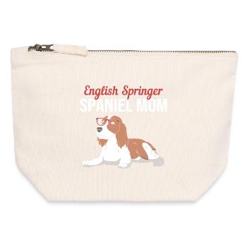 Springer Spaniel Hund - Canvas Reißverschluss-Täschchen (12 x 13 cm) - Naturweiß - Vorne