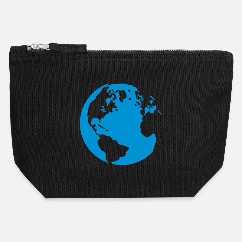 Our planet - Canvas Zip Pouch 12 x 13 cm - black
