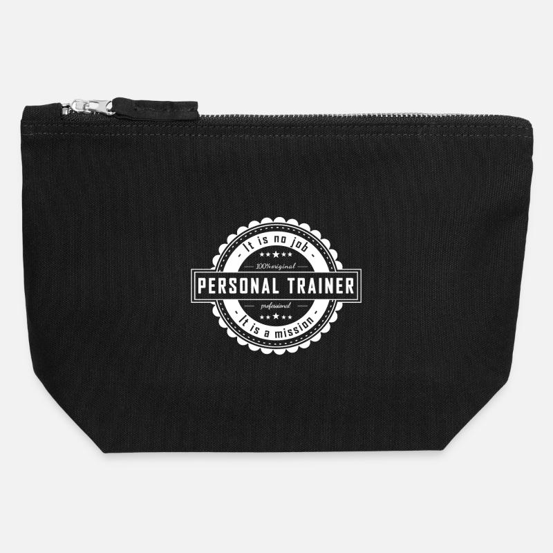 PERSONAL TRAINER - Canvas Zip Pouch 12 x 13 cm - black
