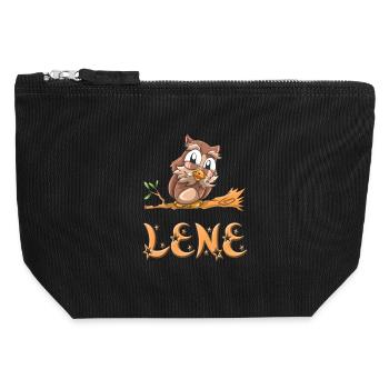 Hibou Lene - Pochette zippée en toile 12 x 13 cm - noir - Devant