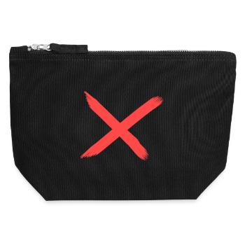 X - Canvas Zip Pouch 12 x 13 cm - black - Front