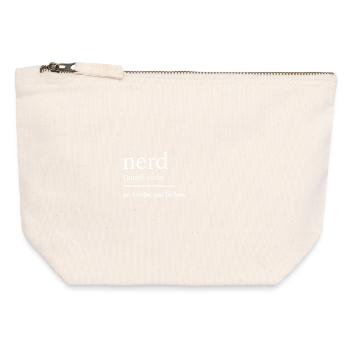 Nerd nerd - Pochette zippée en toile 12 x 13 cm - blanc naturel - Devant