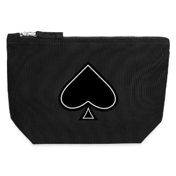 as de pique - Pochette zippée en toile 12 x 13 cm - noir - Devant