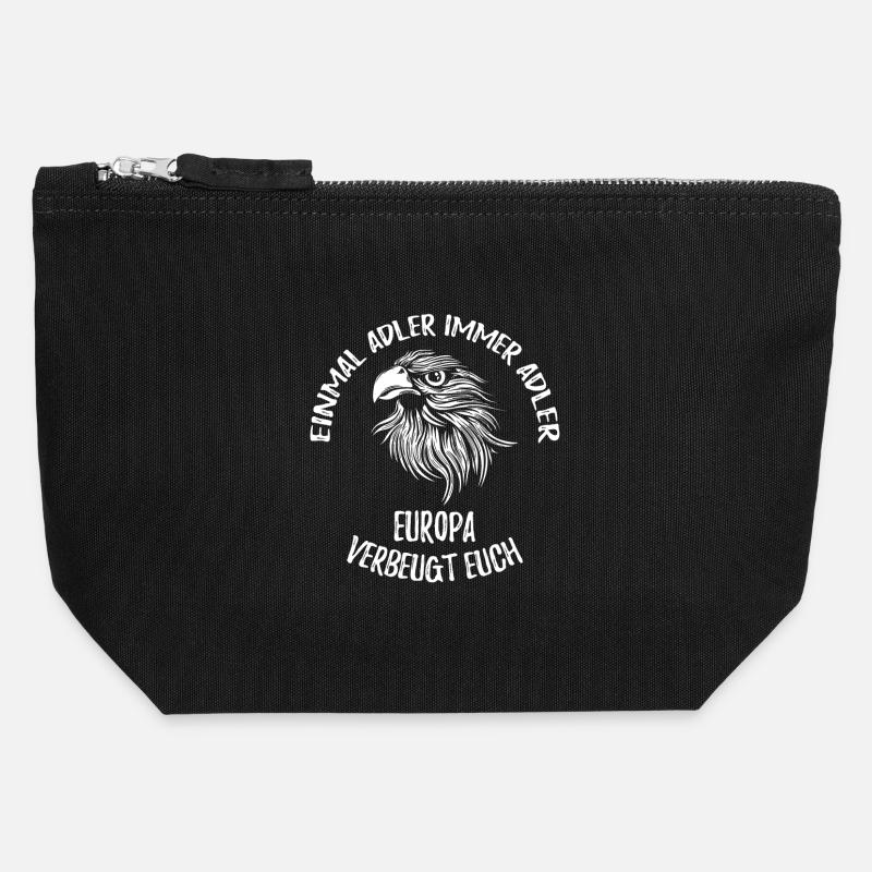 Exclusive Europe shirt! Once eagle always eagle! - Canvas Zip Pouch 12 x 13 cm - black
