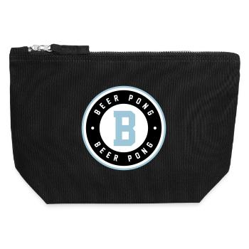 Beer Pong Badge Blue Logo - Canvas Zip Pouch 12 x 13 cm - black - Front