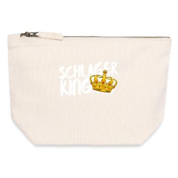 Schlager König Schlagerkönig Volksmusik Statement - Canvas Reißverschluss-Täschchen (12 x 13 cm) - Naturweiß - Vorne
