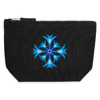 stilisierte Kornblume - Canvas Reißverschluss-Täschchen (12 x 13 cm) - Schwarz - Vorne