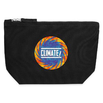 Climate Change Protest Design - Canvas Zip Pouch 12 x 13 cm - black - Front