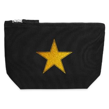Étoile étoile étoile étoile - Pochette zippée en toile 12 x 13 cm - noir - Devant