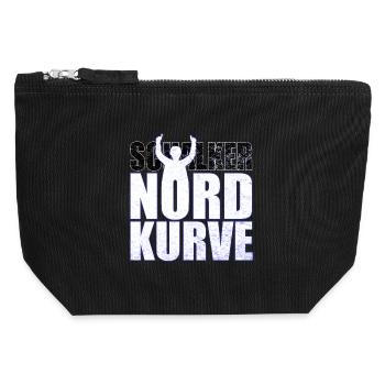 Schalker Nordkurve Schriftzug Geschenkidee - Canvas Reißverschluss-Täschchen (12 x 13 cm) - Schwarz - Vorne